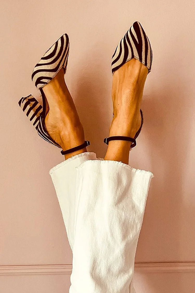 Kira™ | Tacones de aguja con estampado de cebra