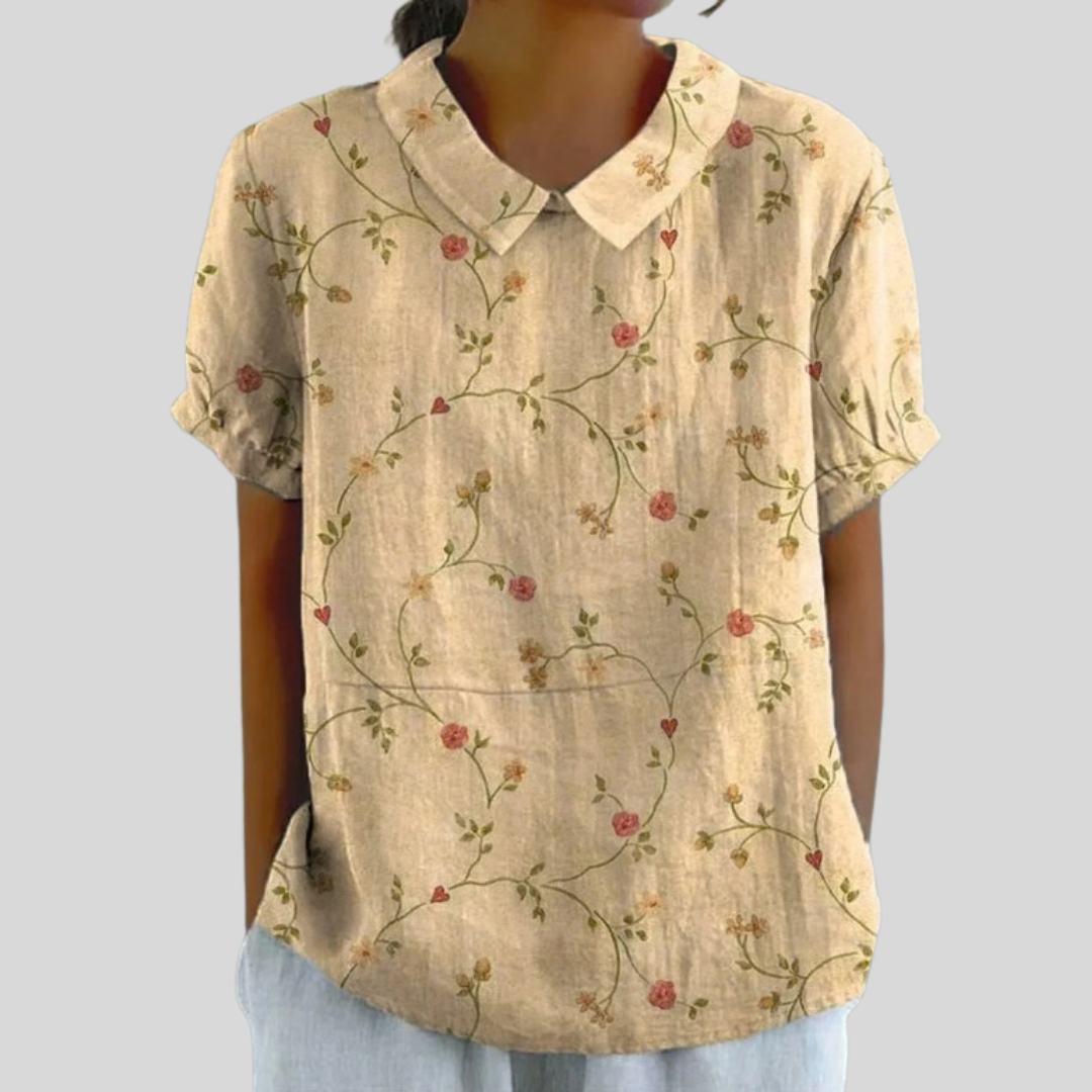 Marina™ | Top floral elegante y naturalmente cómodo