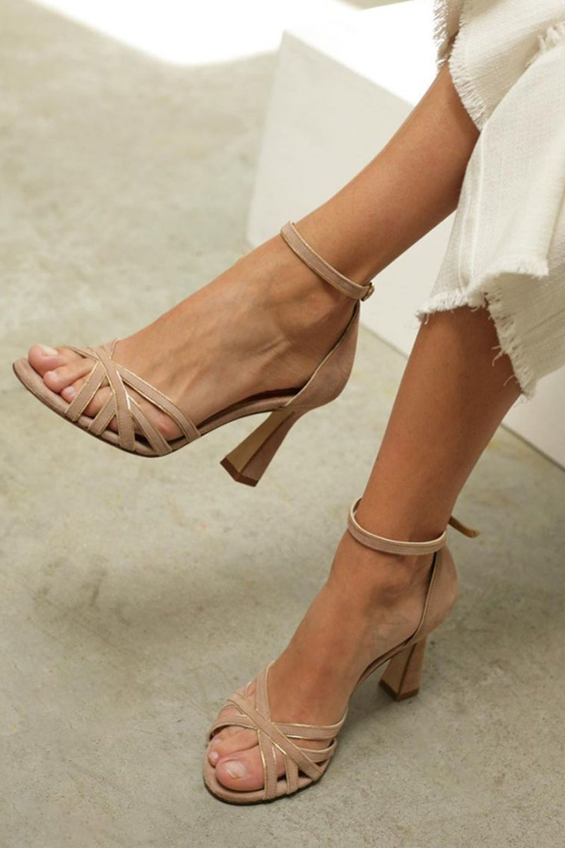 Victoria™ | Tacones finos patchwork de punta redonda