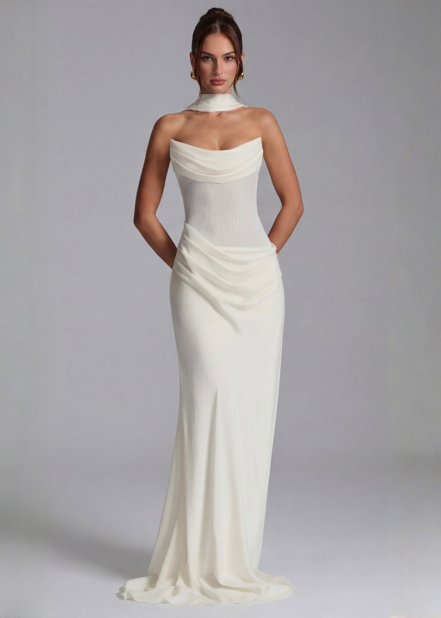 Aria | Vestido maxi drapeado