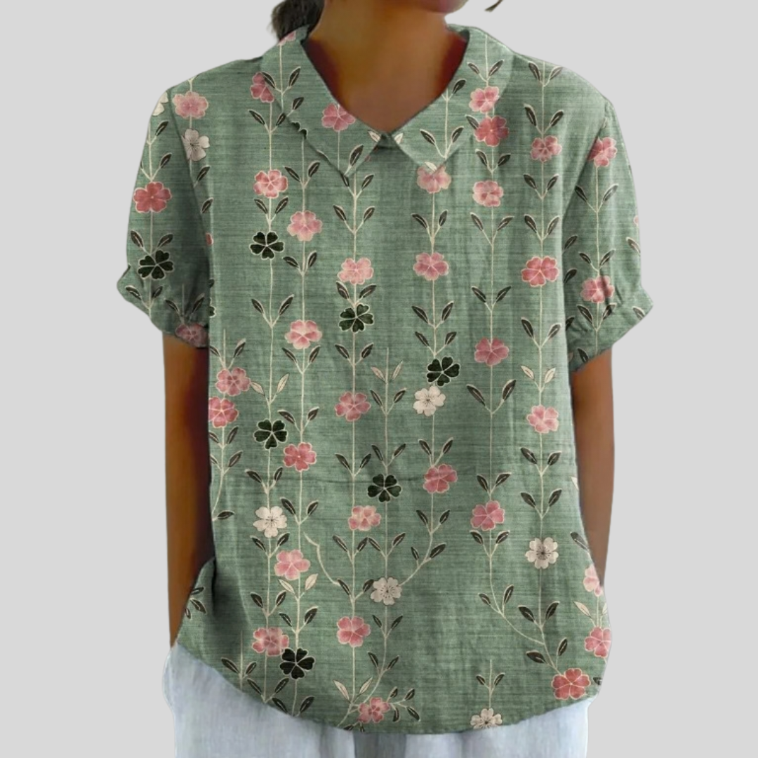 Marina™ | Top floral elegante y naturalmente cómodo