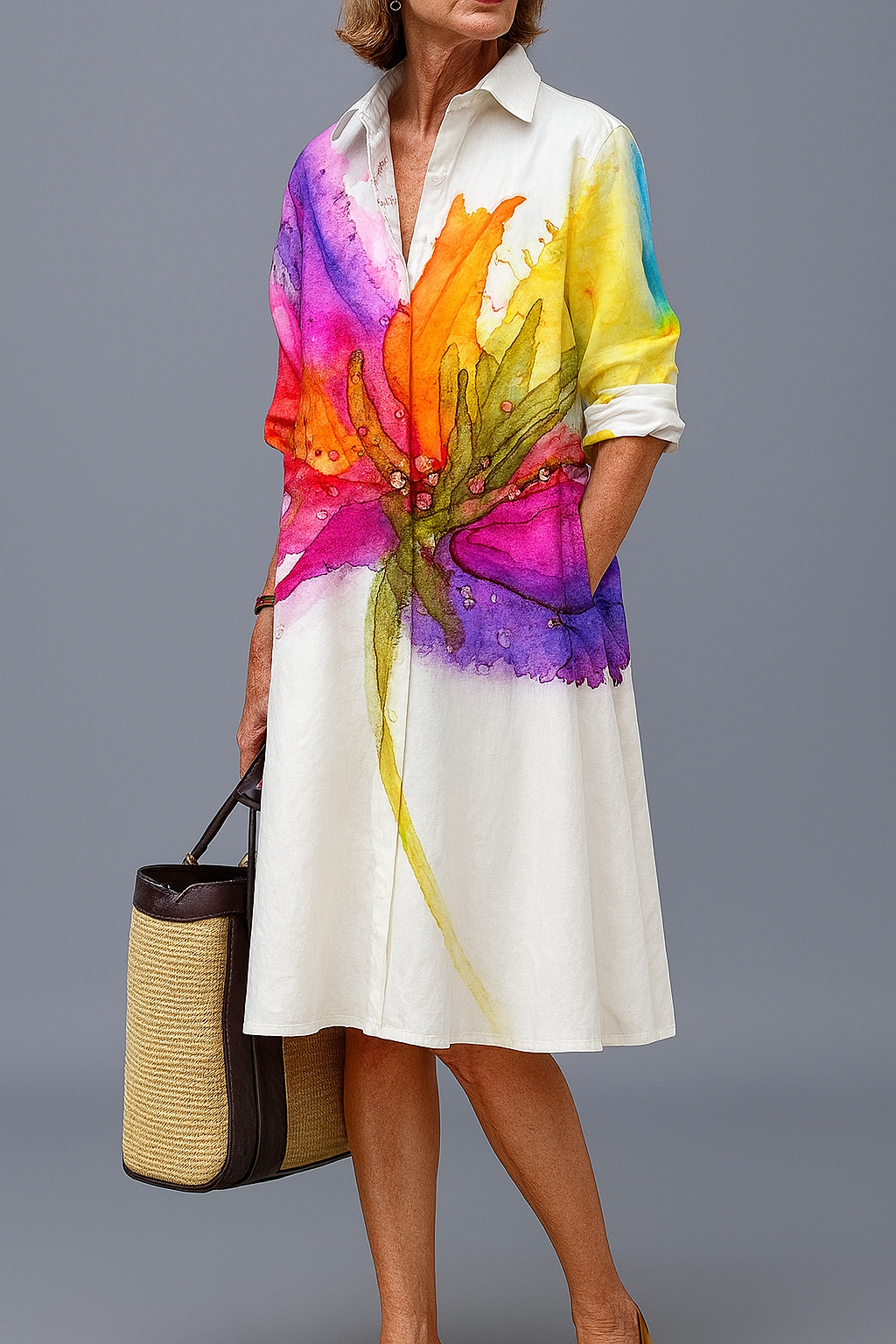 Lidia | Vestido midi artístico