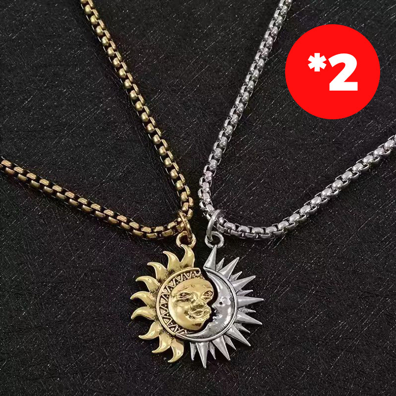 🌞 50% RABATT! 🌙 Sonnen- und Mond-Anhänger-Set – Symbolischer Schmuck, Asymmetrisches Design & Perfektes Geschenk für Paare ✨