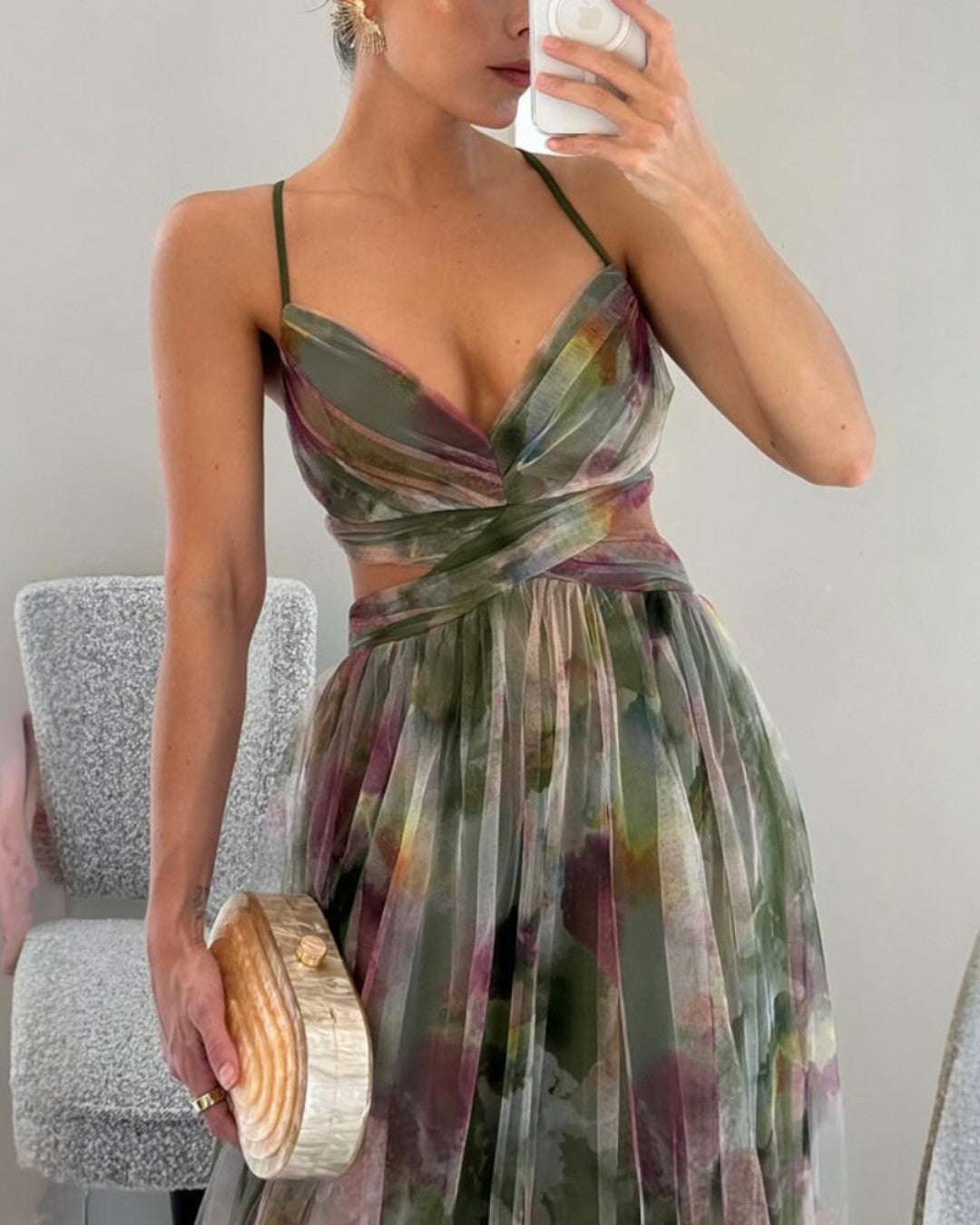 Giselle | Vestido largo encantador con estampado floral