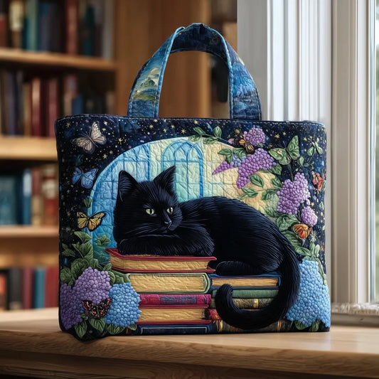Noelia™ | Bolso artesanal Gato Negro entre libros