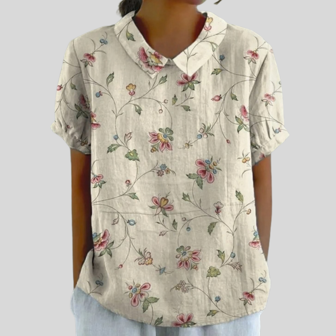 Marina™ | Top floral elegante y naturalmente cómodo