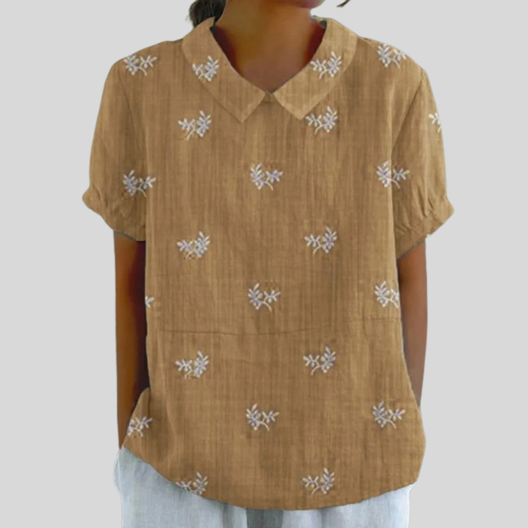 Marina™ | Top floral elegante y naturalmente cómodo