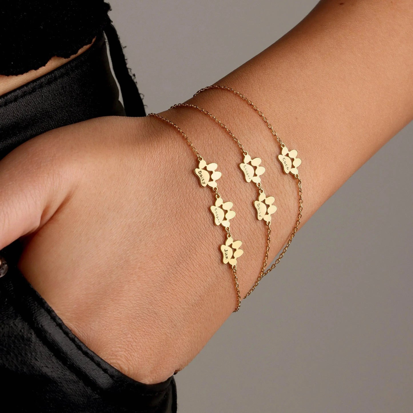 Pulsera personalizada con huellas y nombres