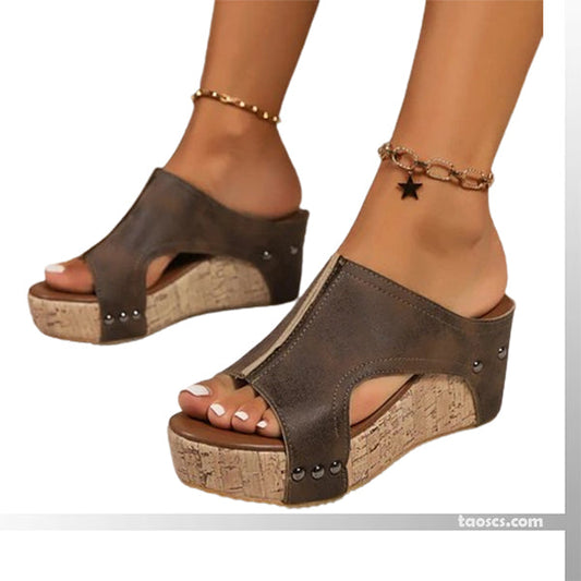 💐50% DE RÉDUCTION✨Sandales Compensées à Soutien Orthopédique – Confort Absolu pour vos Pieds 👣