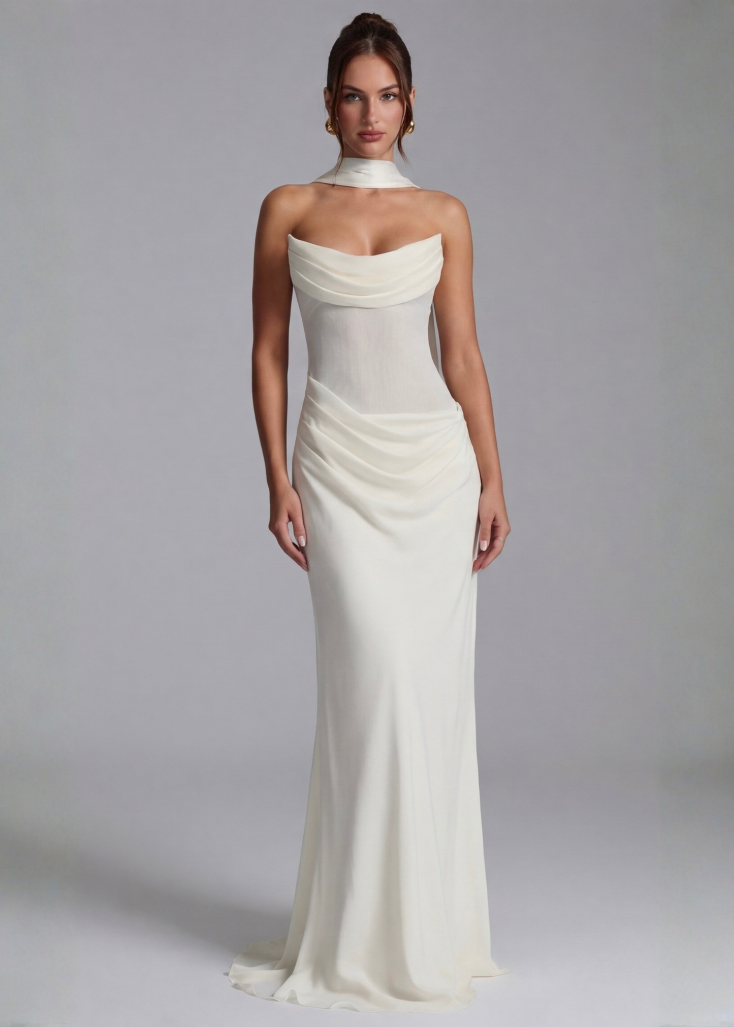 Aria | Vestido maxi drapeado