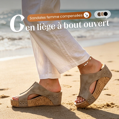 💐50% DE RÉDUCTION✨Sandales Compensées à Soutien Orthopédique – Confort Absolu pour vos Pieds 👣