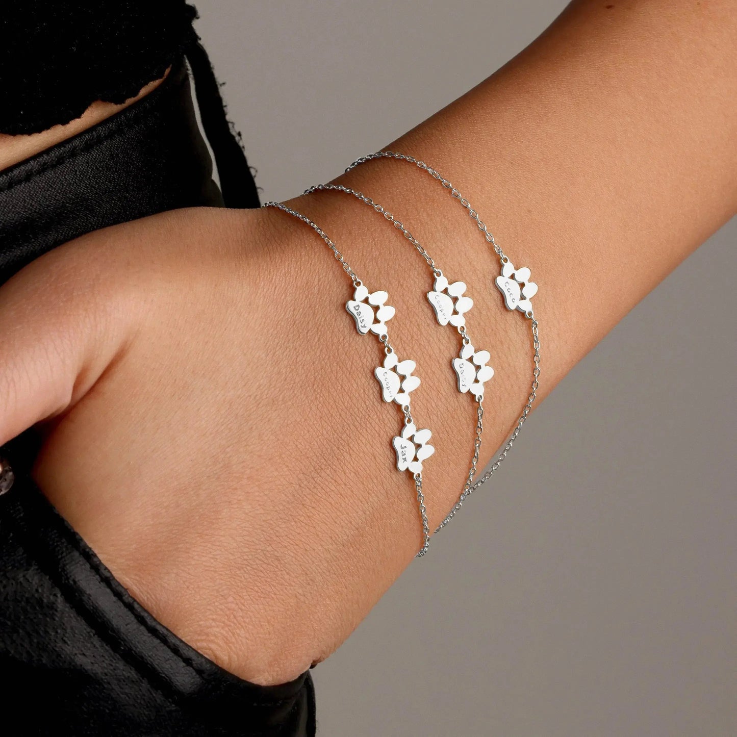 Pulsera personalizada con huellas y nombres