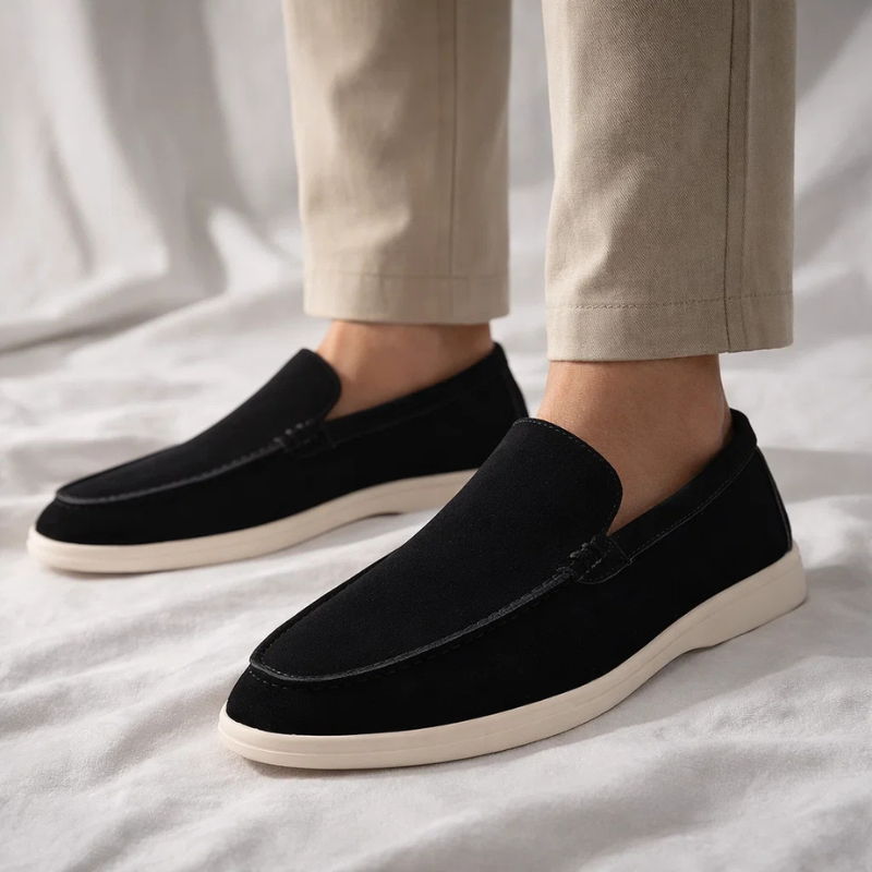 Elegantes mocasines de ante