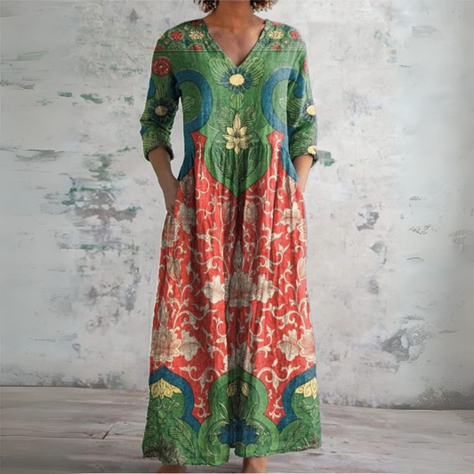 Sofía™ | Vestido maxi floral vintage