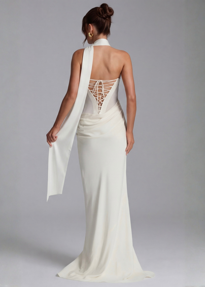 Aria | Vestido maxi drapeado