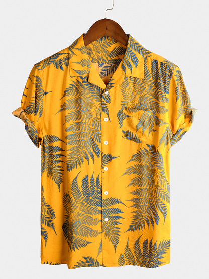 Camisa hawaiana de hombre con estampado tropical