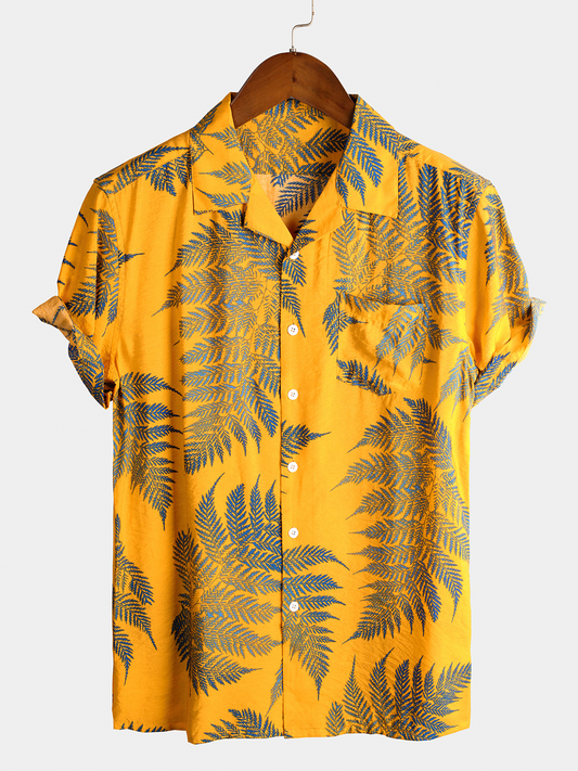 Camisa hawaiana de hombre con estampado tropical