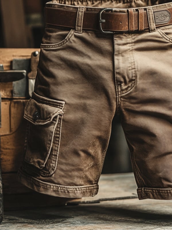 Nicolás | Bermudas cargo retro con múltiples bolsillos