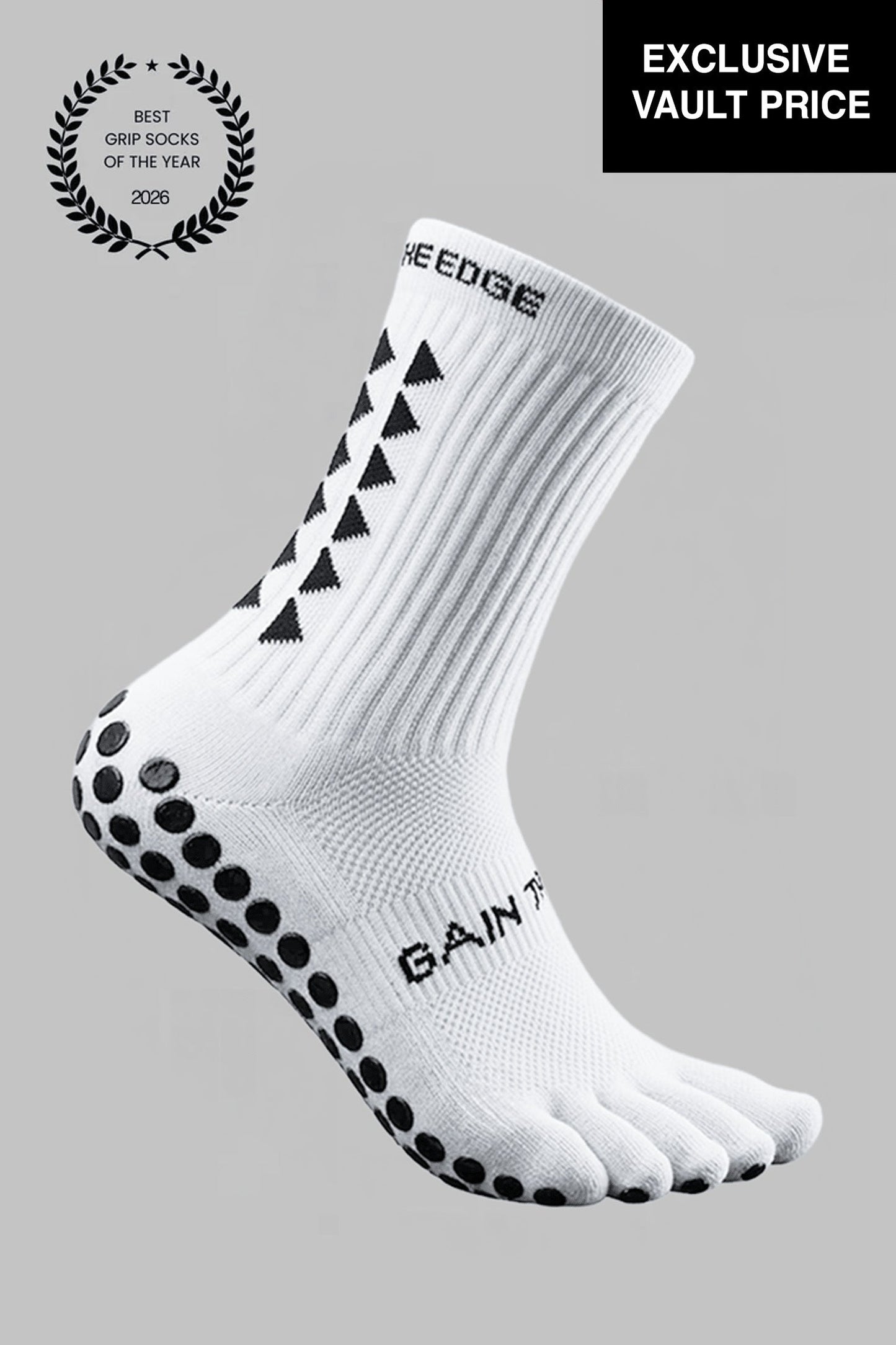 VAULT PRICE - BAREFOOT GRIP SOCKS 3.0 MidCalf Length - White