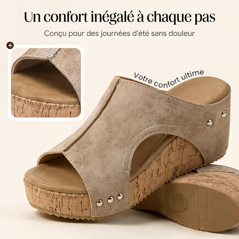 💐50% DE RÉDUCTION✨Sandales Compensées à Soutien Orthopédique – Confort Absolu pour vos Pieds 👣