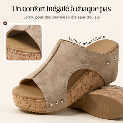 💐50% DE RÉDUCTION✨Sandales Compensées à Soutien Orthopédique – Confort Absolu pour vos Pieds 👣