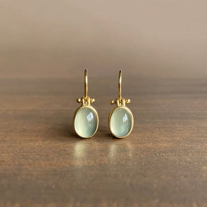 Orecchini Vintage in Pietra Lunare Verde