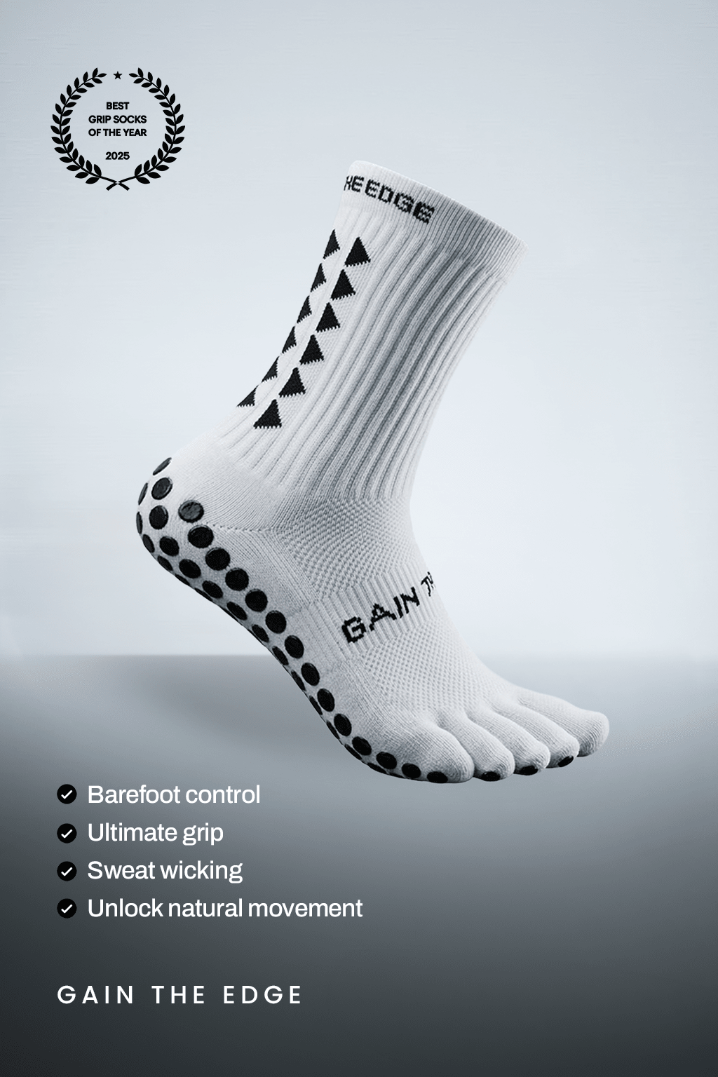 VAULT PRICE - BAREFOOT GRIP SOCKS 3.0 MidCalf Length - White