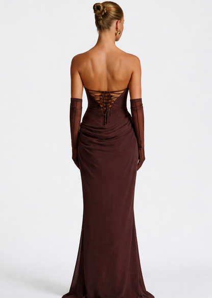 Aria | Vestido maxi drapeado