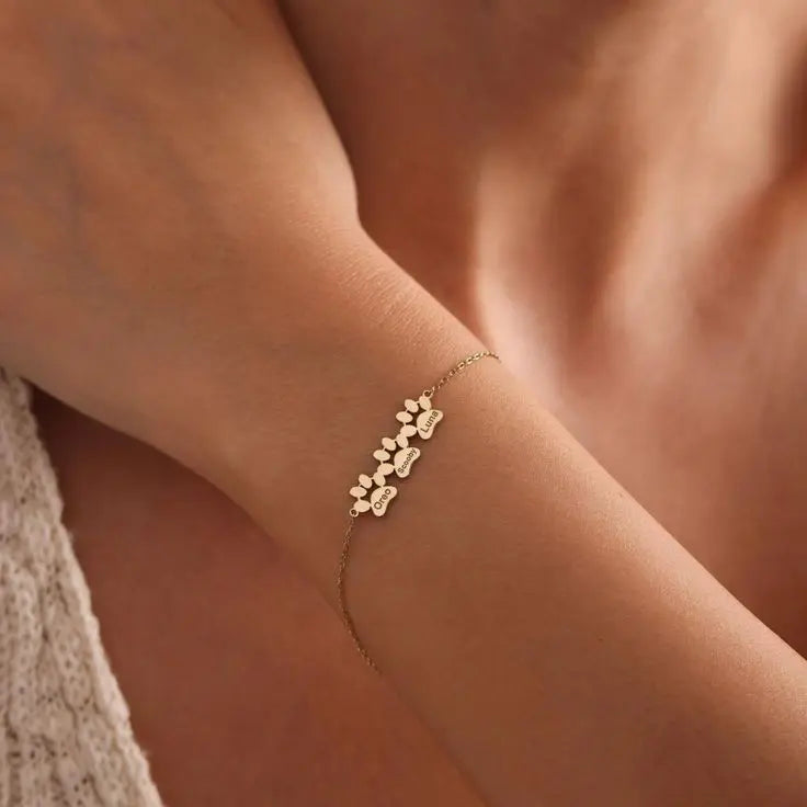 Pulsera personalizada con huellas y nombres