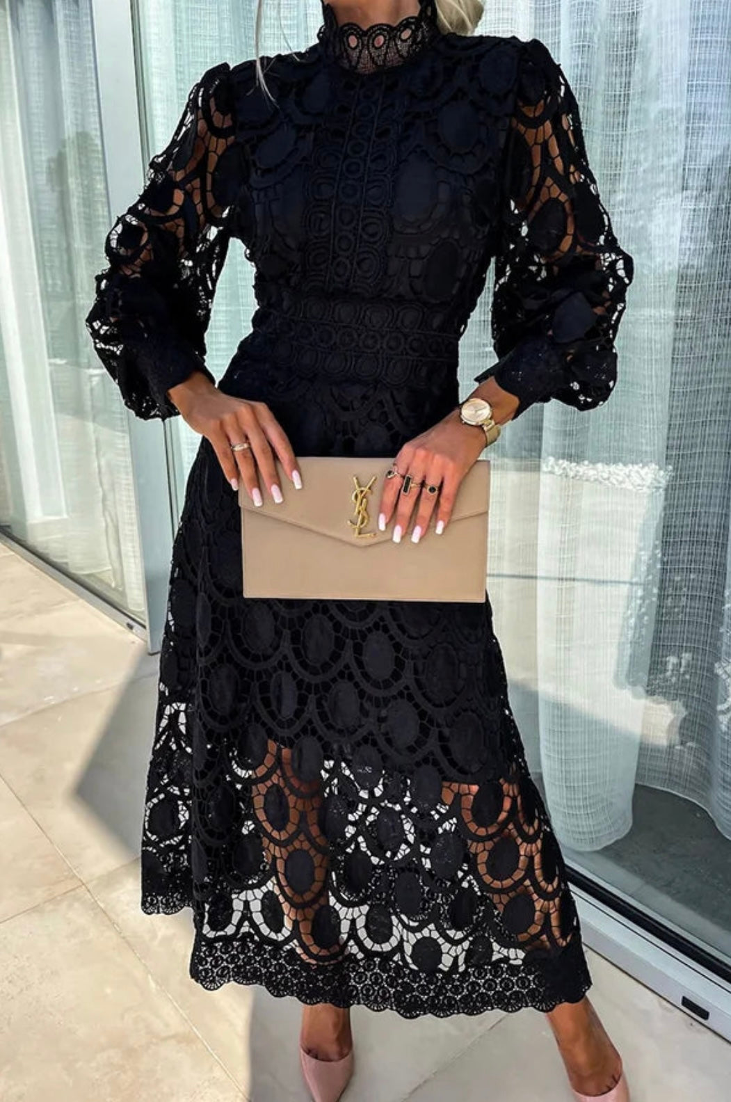 Elena™ | Vestido midi elegante de encaje