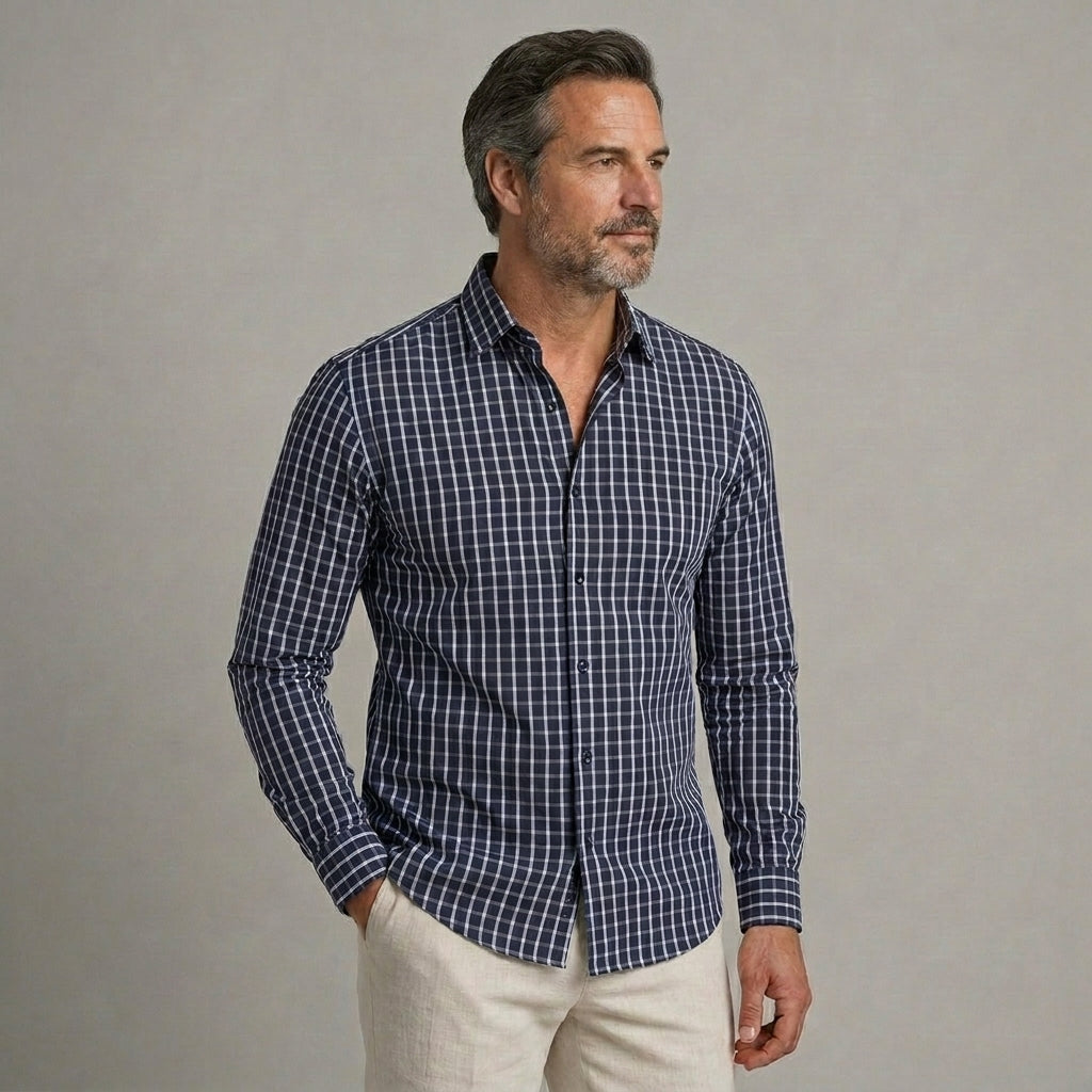 Gonzalo | Camisa clásica de cuadros de manga larga