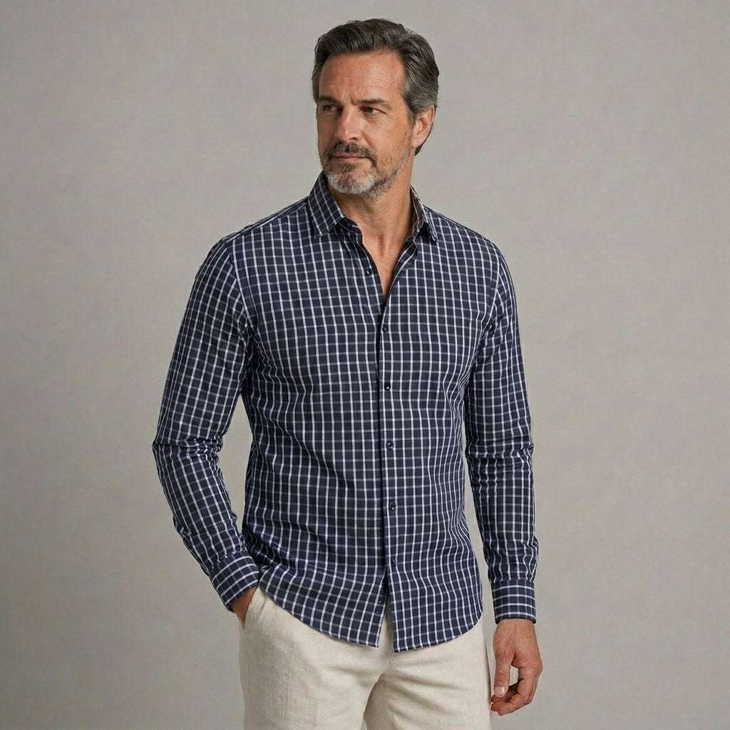 Gonzalo | Camisa clásica de cuadros de manga larga