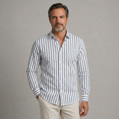 Sergio | Camisa elástica de rayas de manga larga