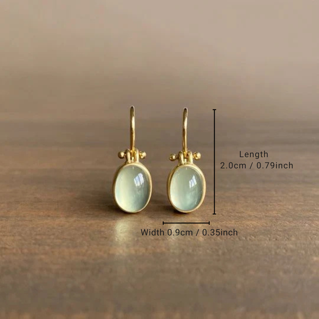 Orecchini Vintage in Pietra Lunare Verde