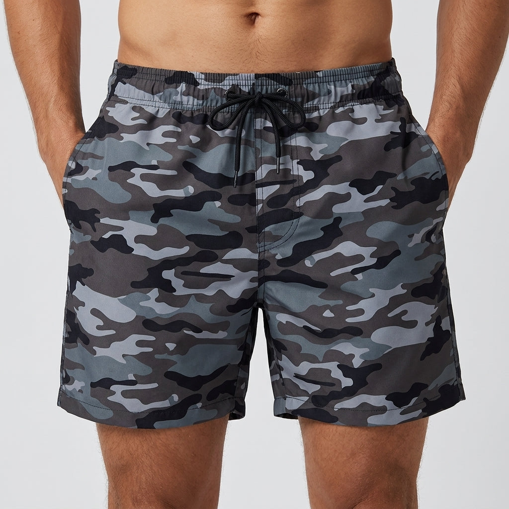 Bañador corto estampado para hombre | 1+1 GRATIS