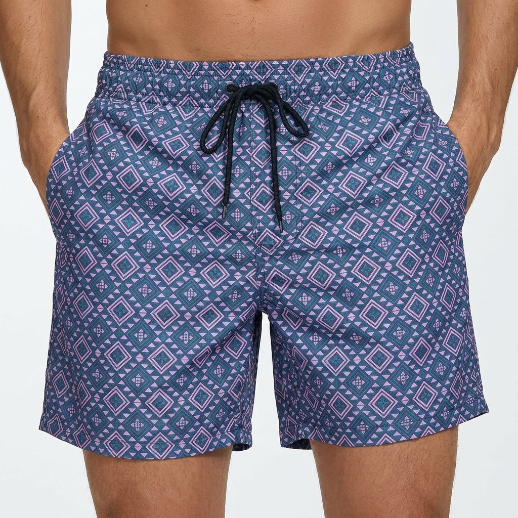 Bañador corto estampado para hombre | 1+1 GRATIS