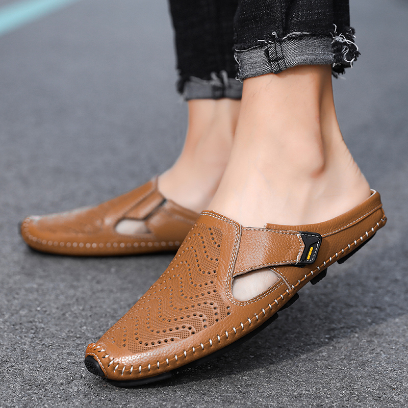 Sandalias transpirables de piel italiana