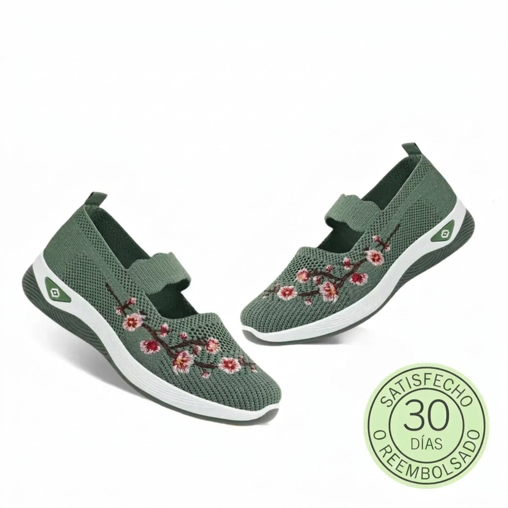 Flora™ | Zapatillas florales con comodidad ortopédica