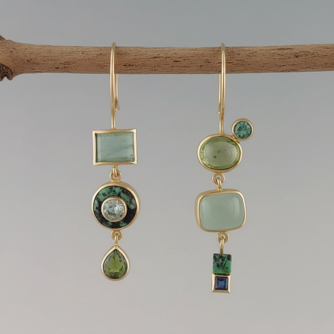 Esmeralda™ | Pendientes vintage verdes