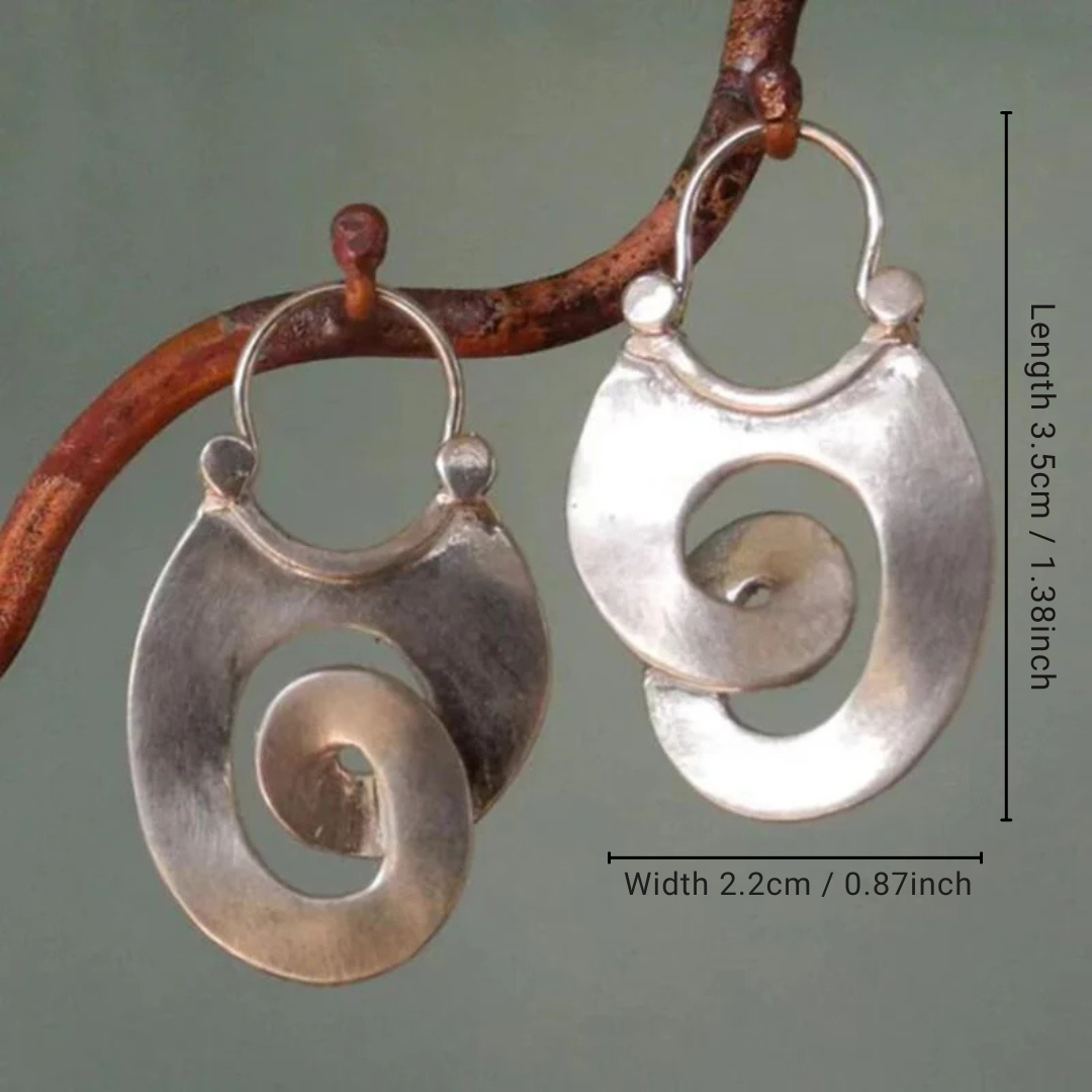 Silvia™ | Pendientes vintage en espiral plateada