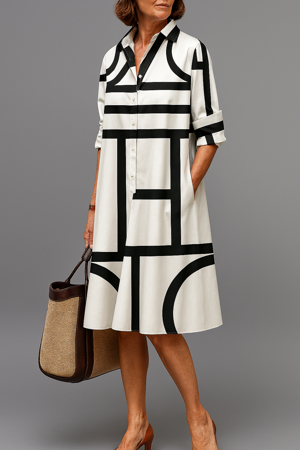 Elena | Vestido midi contemporáneo