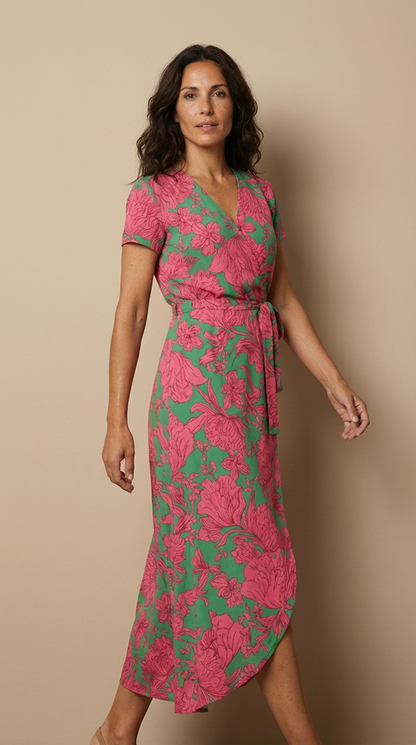 Julia™ - Vestido elegante con escote en V que estiliza la figura.
