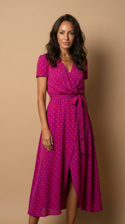Julia™ - Vestido elegante con escote en V que estiliza la figura.