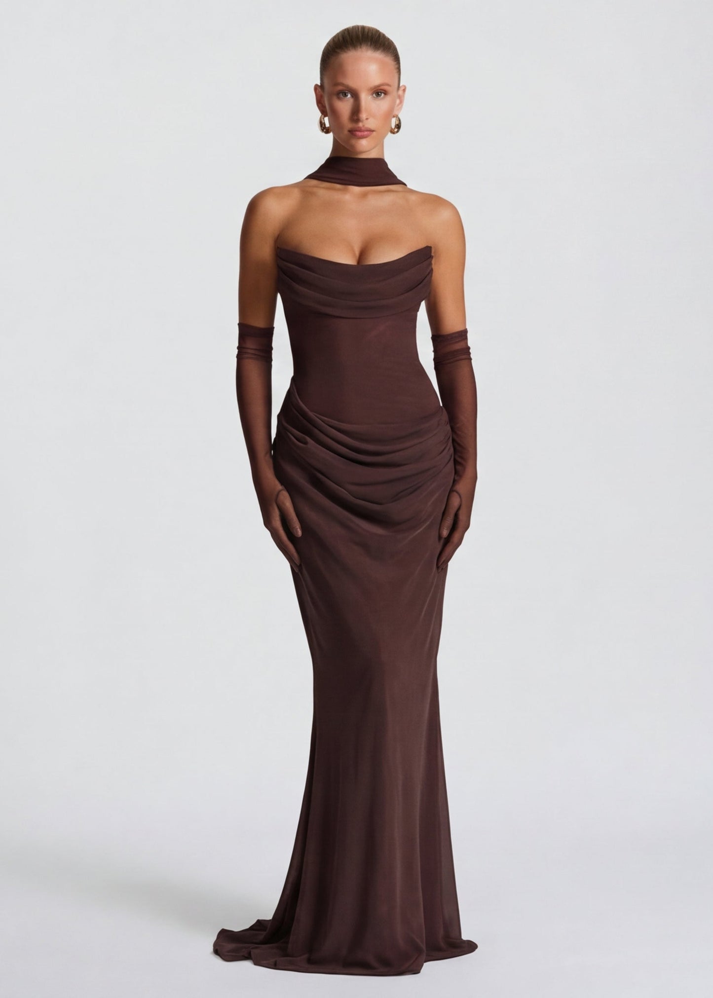 Aria | Vestido maxi drapeado