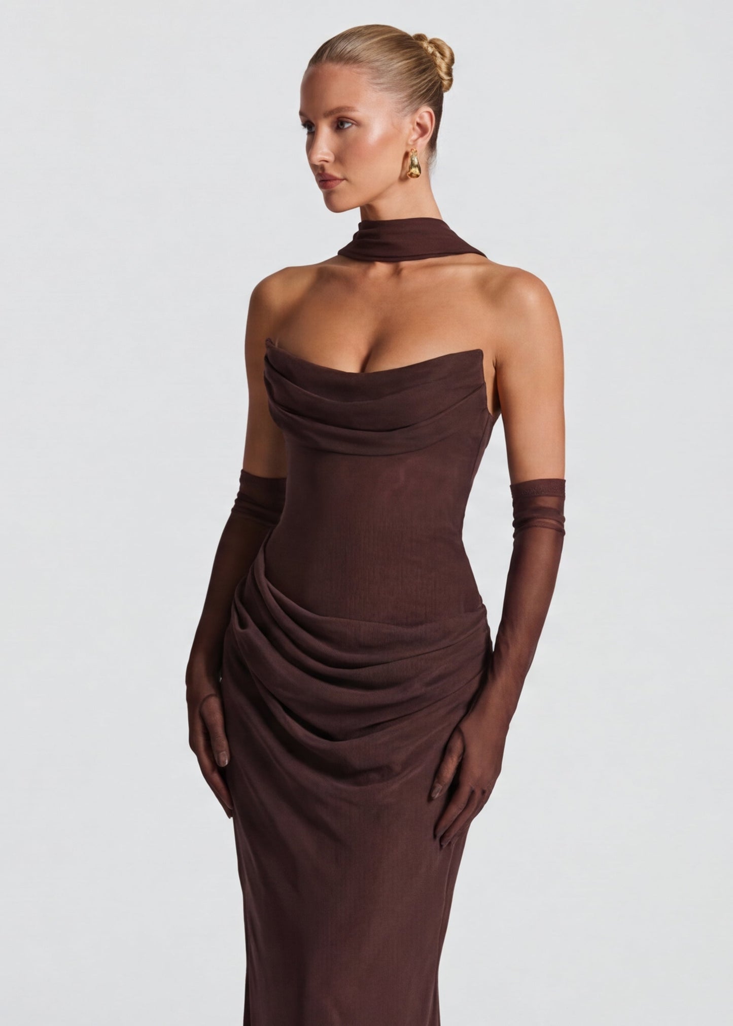 Aria | Vestido maxi drapeado