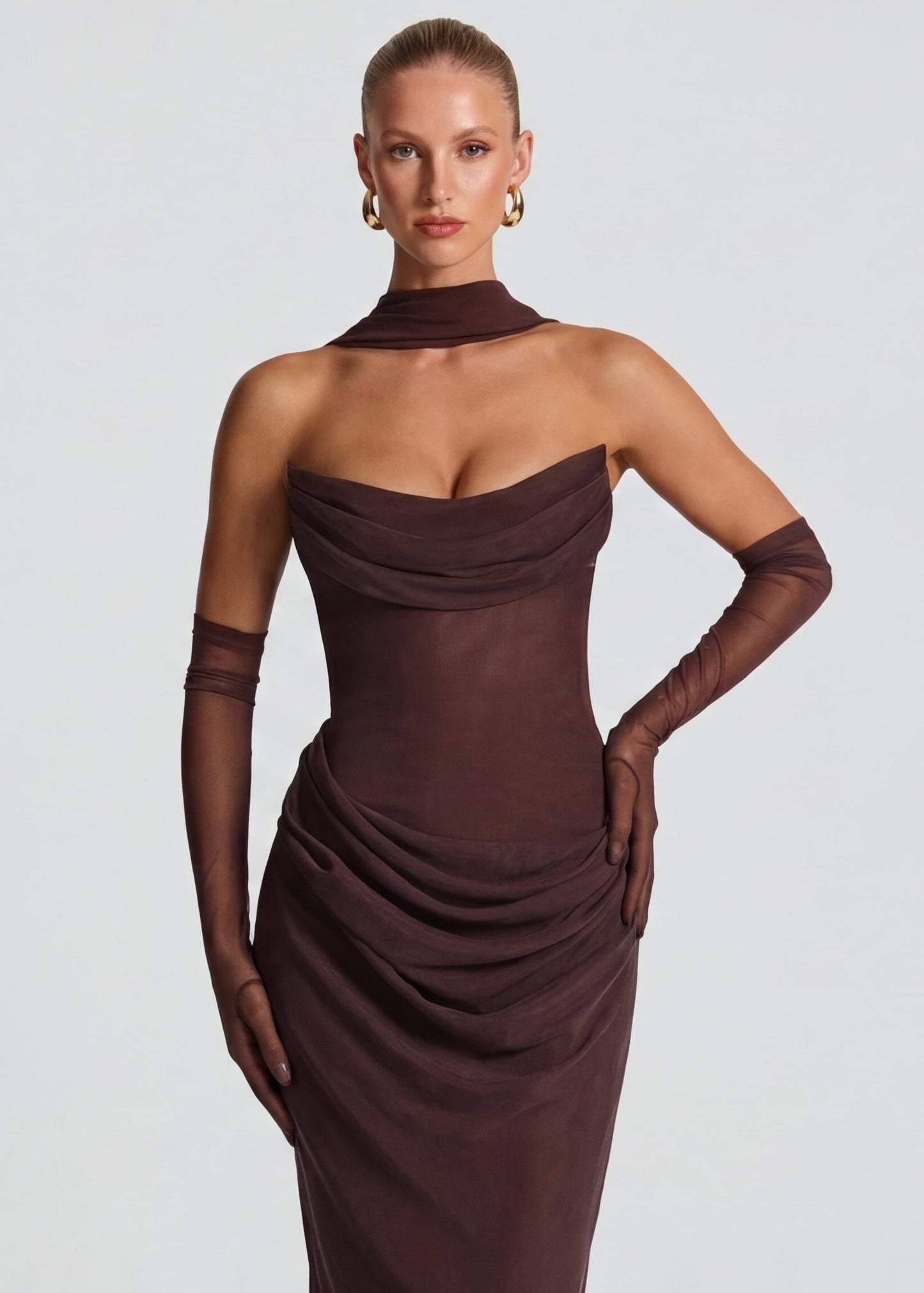 Aria | Vestido maxi drapeado