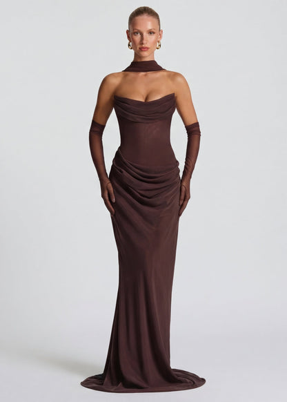 Aria | Vestido maxi drapeado