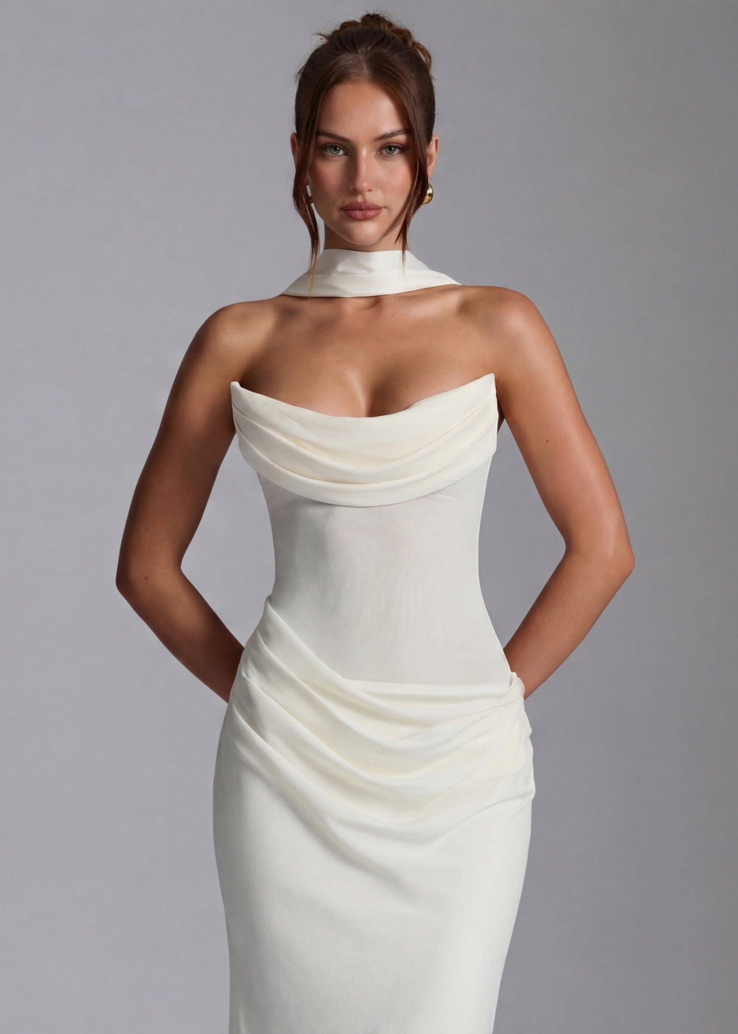 Aria | Vestido maxi drapeado