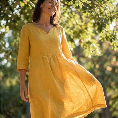 Vestido de lino elegante y fresco para primavera