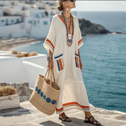 Mary Elegante - Vestido largo de playa para un look veraniego a la moda